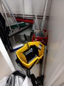 Vax vacuum cleaner, 2 x mop buckets, brooms & mops