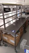 Stainless Steel Mobile Prep Table with Shelf Under and Gantry Over attachment 1,500 x 650 (