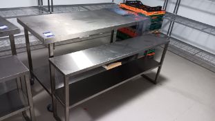 Stainless Steel Mobile Prep Table with Shelf Under and Gantry Over attachment 1,500 x 650 (