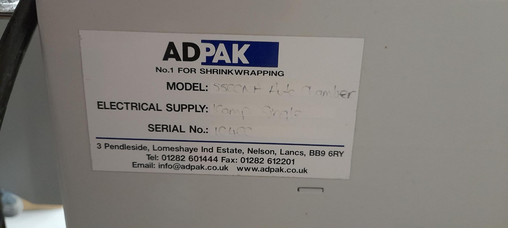 Adpak Smipack S560NA heat sealer, Serial number 10400 (2014). To be disconnected by a qualified - Image 6 of 6