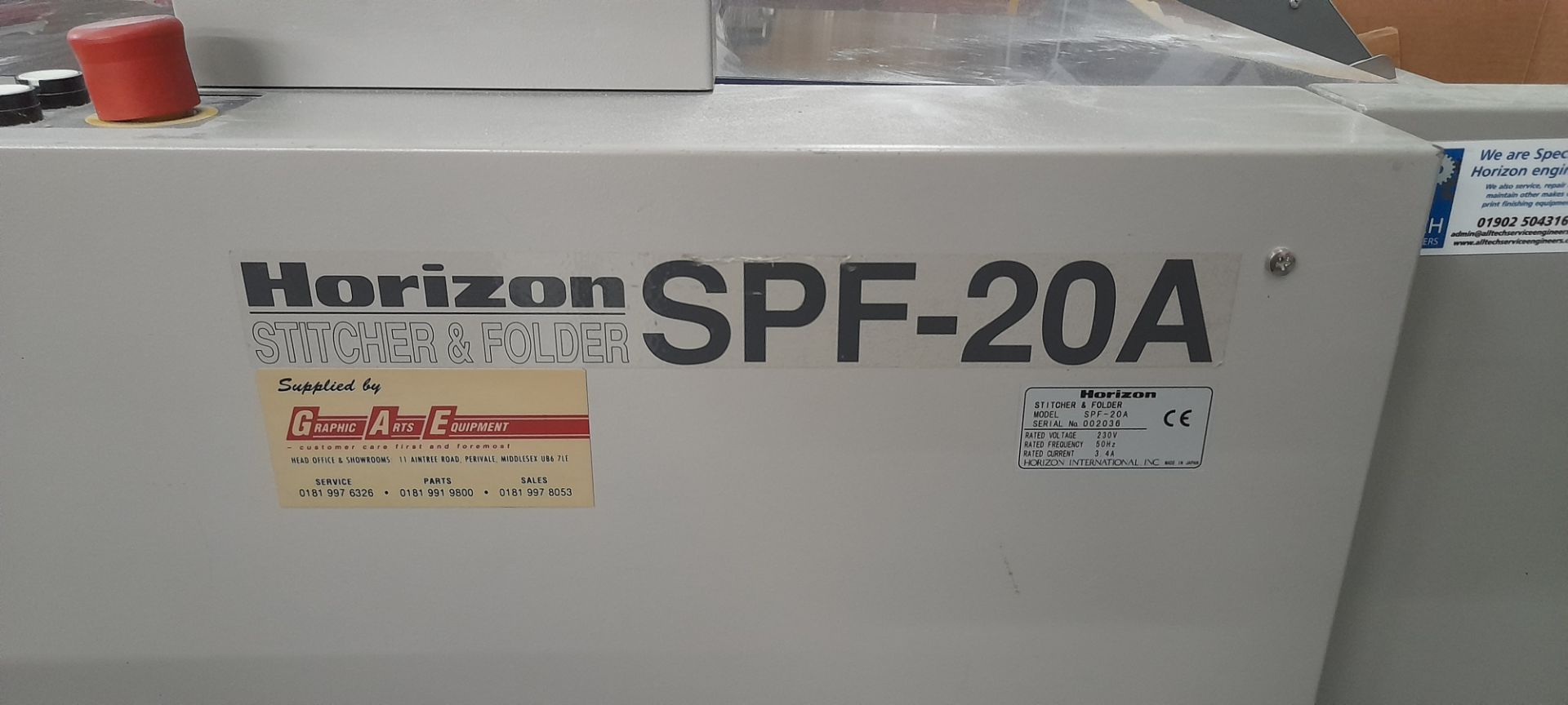 Horizon Booklet maker comprising FC-20A trimmer, Serial number 002035 SPF-20A stitcher & folder - Image 6 of 19