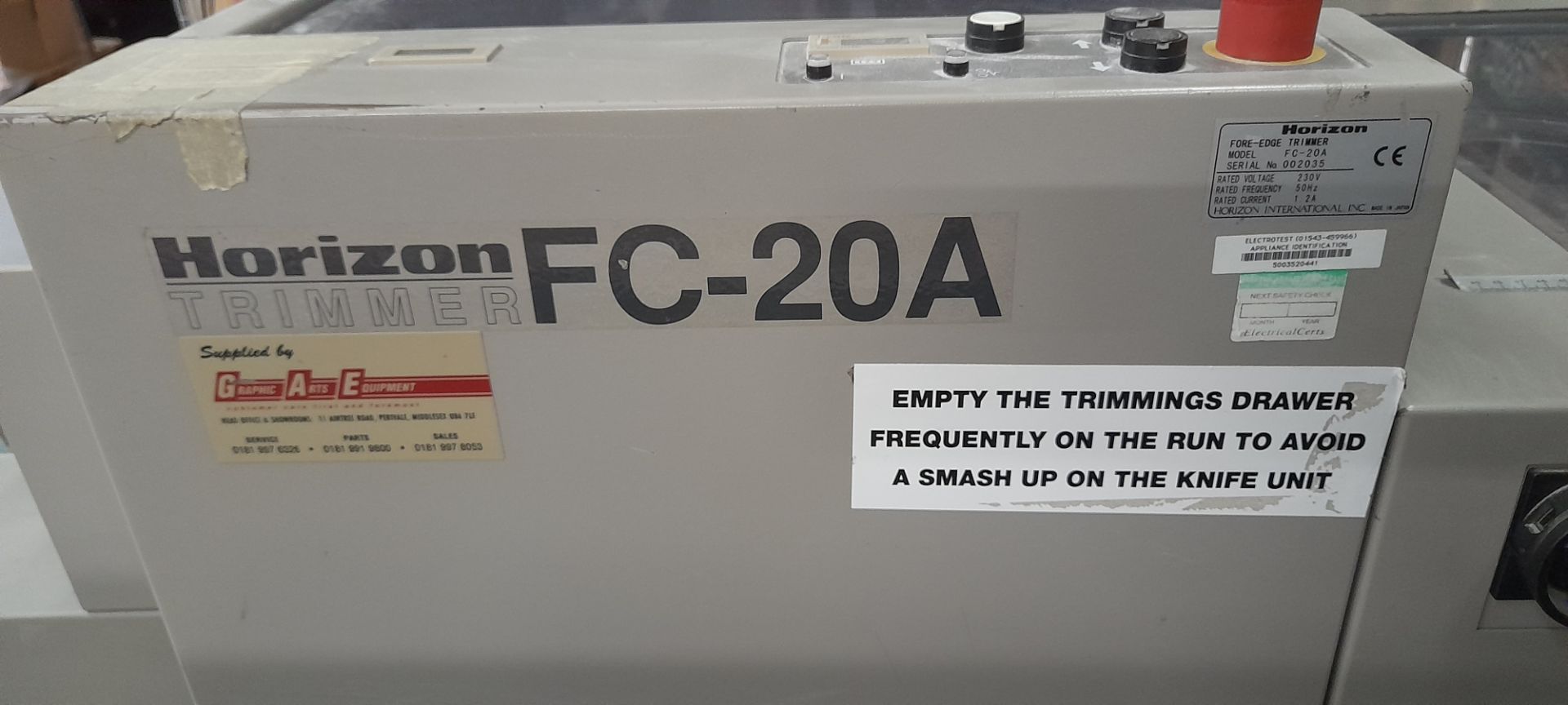 Horizon Booklet maker comprising FC-20A trimmer, Serial number 002035 SPF-20A stitcher & folder - Image 5 of 19