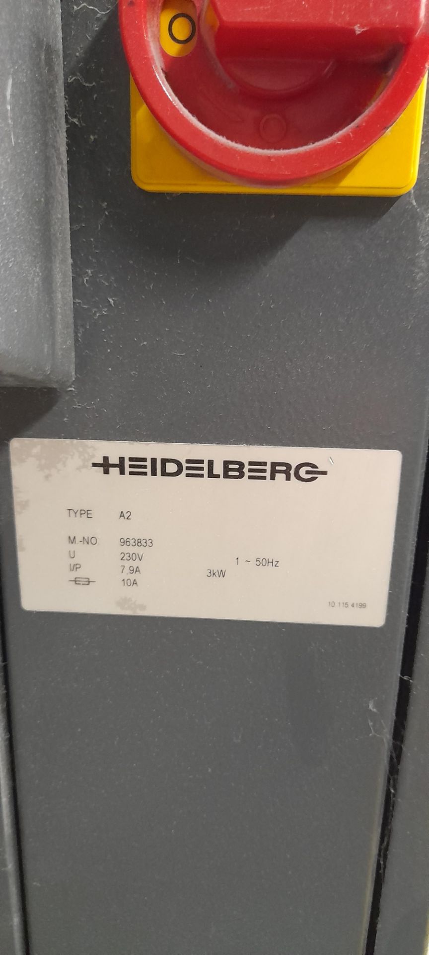 Heidelberg Printmaster A2 Printing Press, Serial number 963833. To be disconnected by a qualified - Bild 2 aus 8