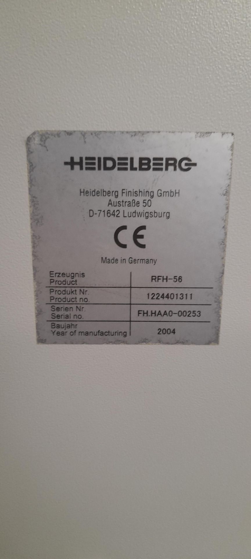 Heidelberg Stahl folder with VSA-66 stacker unit, Serial number FHDDAO-00370 (2005) Product No. - Image 10 of 19