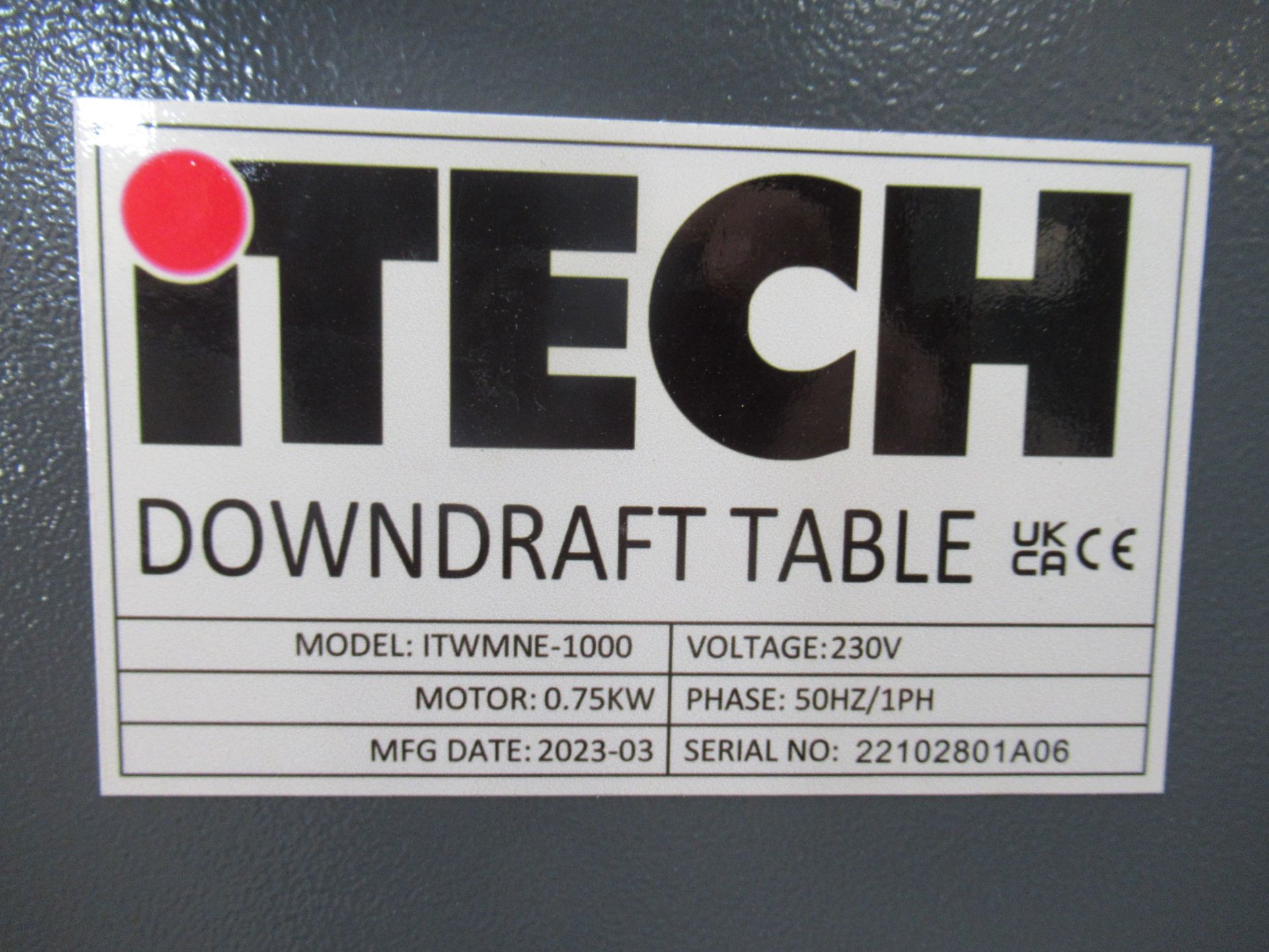 An iTech NE1000 Downdraft Table (for metal working) - 1ph - Image 6 of 6
