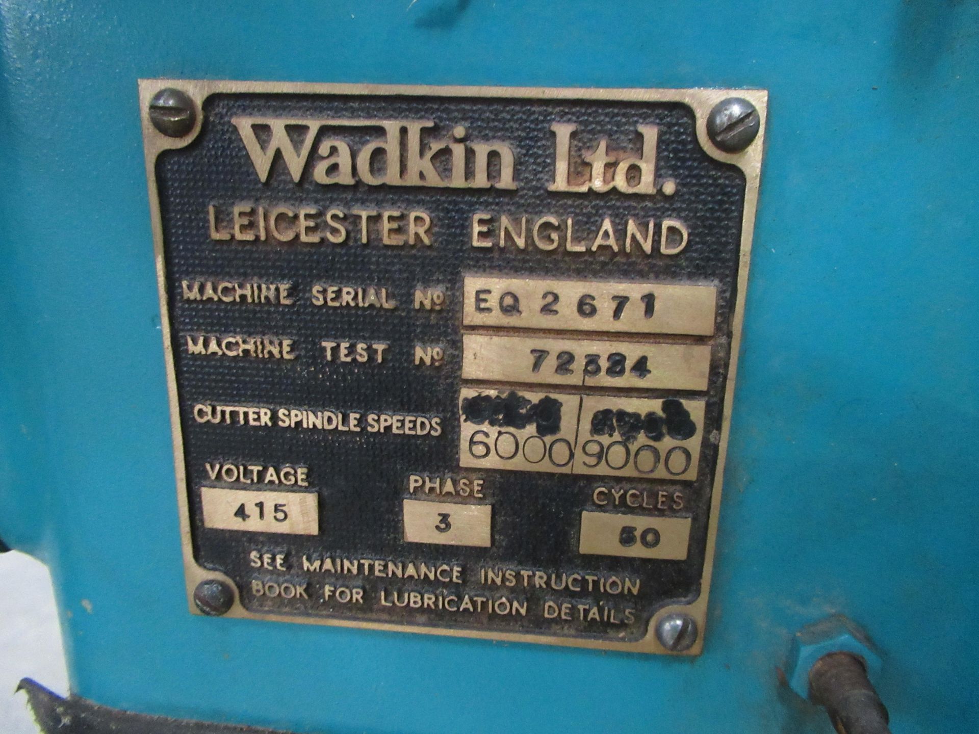 Wadkin EQ2761 Spindle Moulder - Image 8 of 8