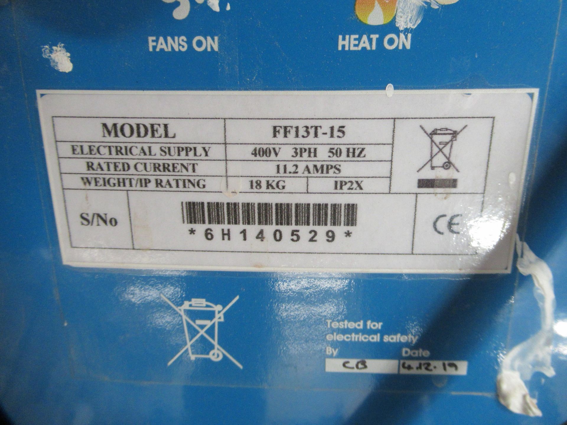 FF13T-15 3ph Electric Heater - Boxed, Unused - Image 3 of 3
