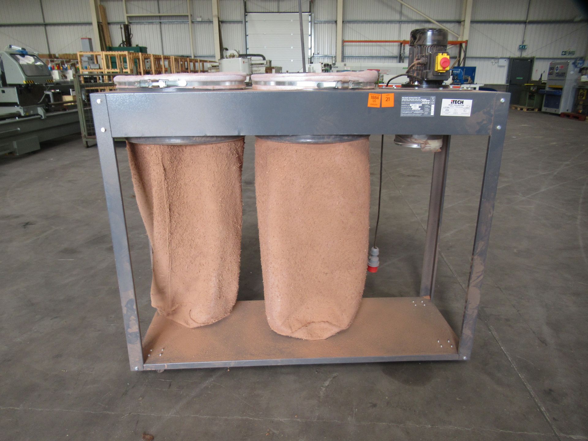 iTech Double-Bag Mobile Dust Collector - 3ph