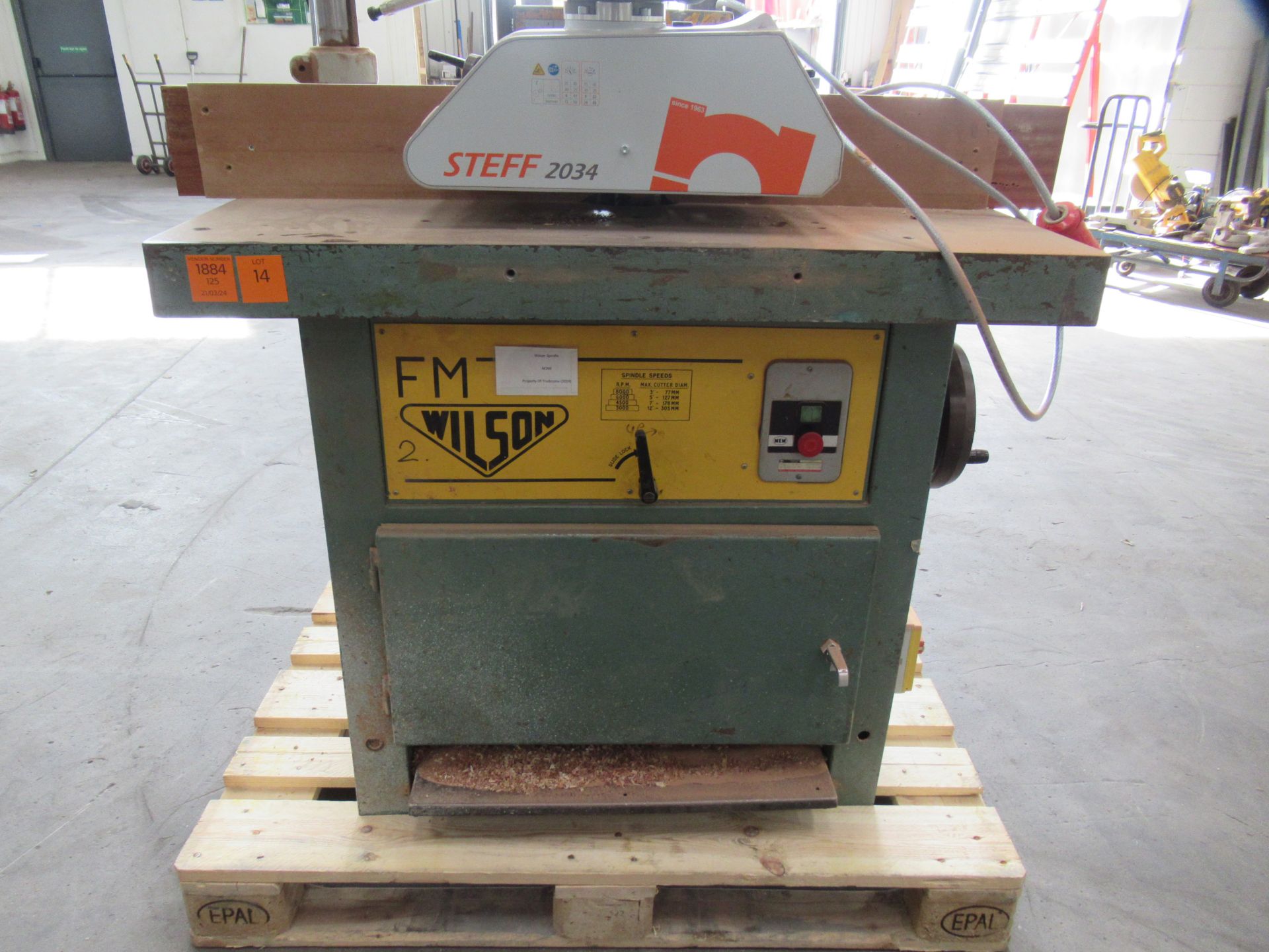 Wilson FM Spindle Moulder with Maggi Steff 2034 Powered Roller Feed - Image 2 of 9