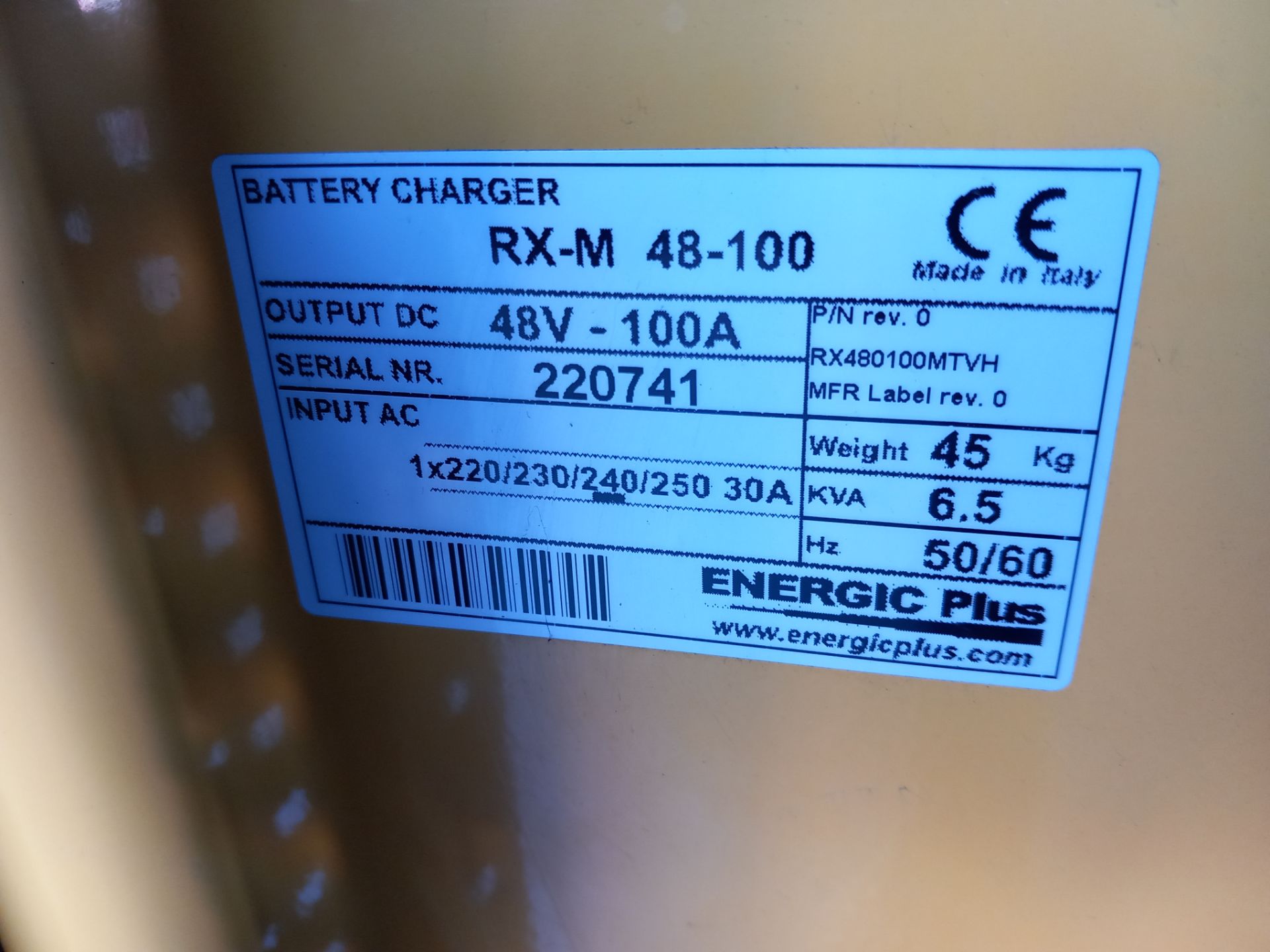 Energic Plus RX-M 48-100 48V forklift charger, ser - Image 2 of 2