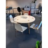White laminate table & six chairs