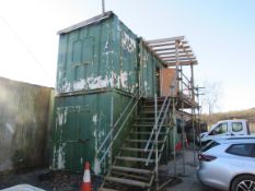 2 x 20ft storage/office cabins with scaffold steps