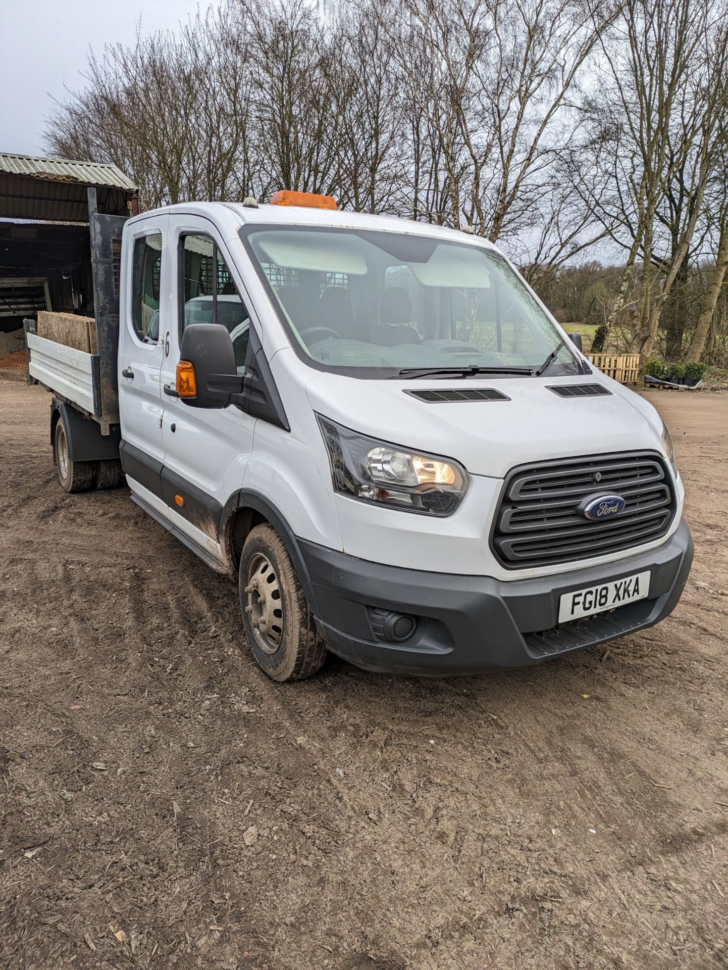 Ford Transit crew cab tipper, Registration FG18 XK