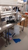 Stainless Steel Mobile Prep Table with Shelf Under and Gantry Over attachment 1,500 x 650 (