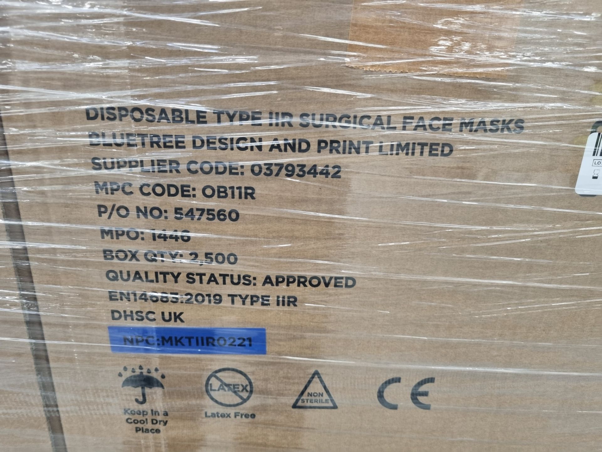 27x pallets across 3 rows of Disposable Type 11R Surgical Masks/Face Masks - Image 2 of 2