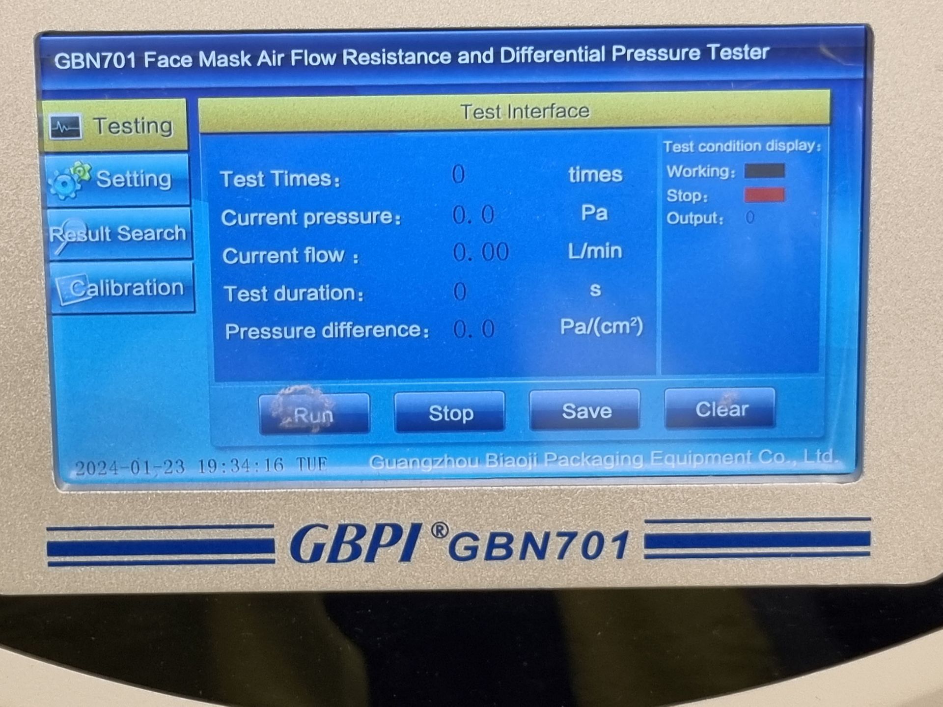 GBPI Model GBN701 Mask Air Flow Resistance and Differential Pressure Tester. YOM 2020 - Image 3 of 3