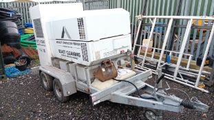 Precision Blast Systems Mobile self contained blast cleaning unit with accessories on a Graham