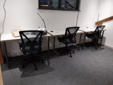 3 x Workstations 1200mm x 600 with 3 operators cha