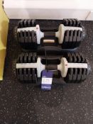 2 x ATHLYT adjustable weight dumbells (25kg cap)