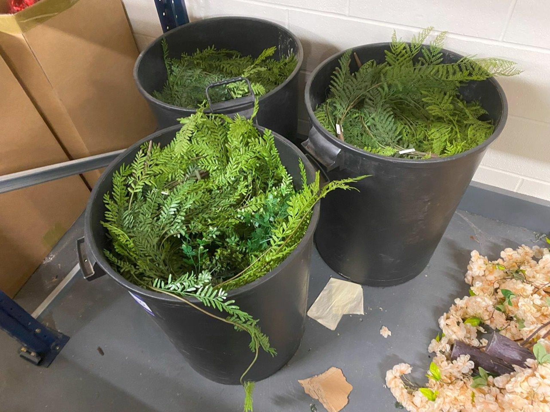 3 Bins to Include Quantity of Artificial Hanging Ferns