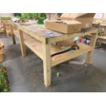 Inhouse Fabricated Wooden Workbench; 3000mm (L) x 1485mm (W) x 1000mm (H)