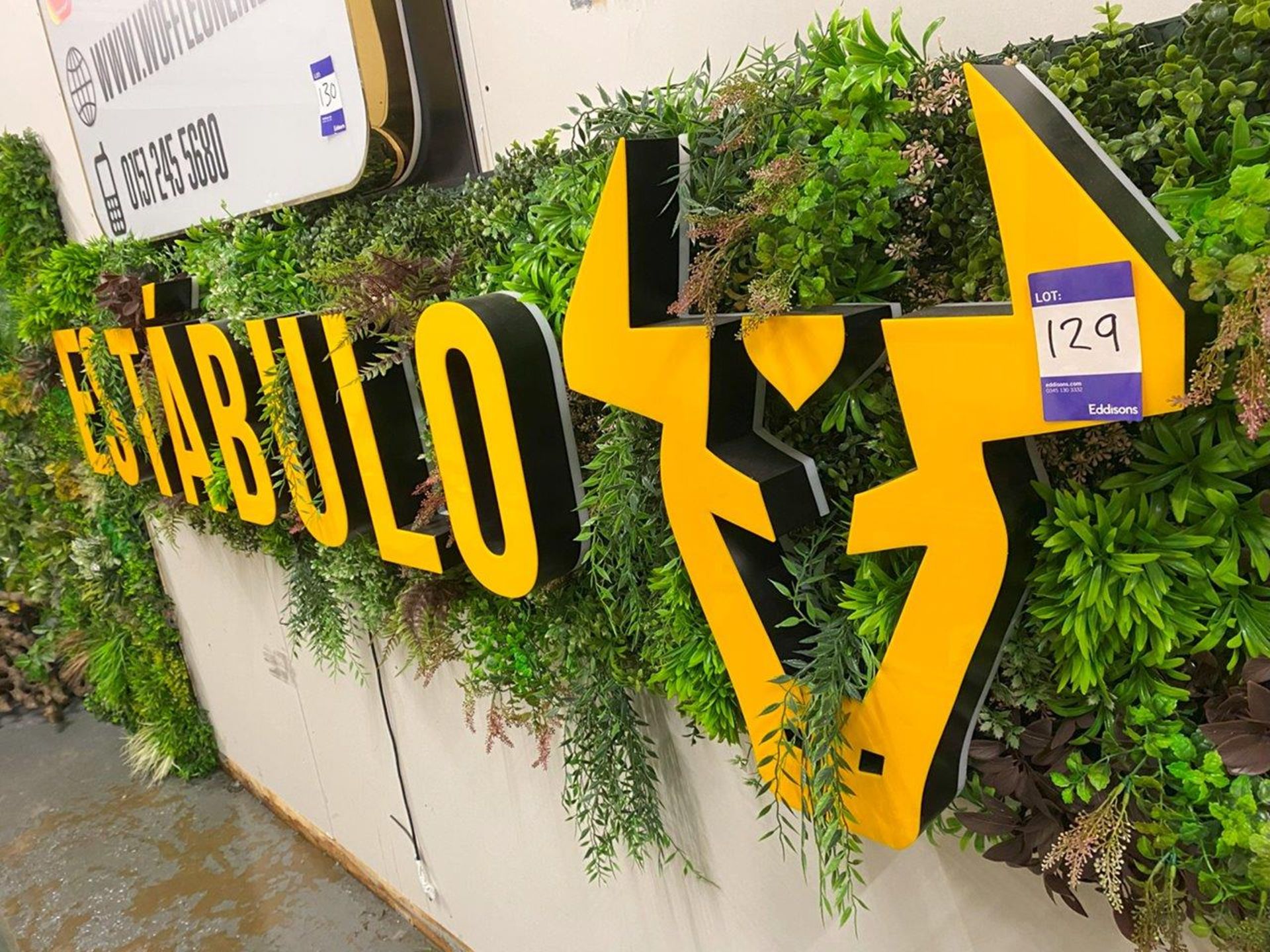 Bespoke Sign reading ESTABULO with Artificial Foulage Surround