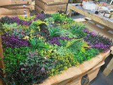 Box of 8 1000mm x 1000mm Purple Mist Design Artificial Green Wall; Approximate Retail Value; £720.