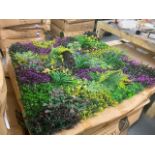 Box of 8 1000mm x 1000mm Purple Mist Design Artificial Green Wall; Approximate Retail Value; £720.