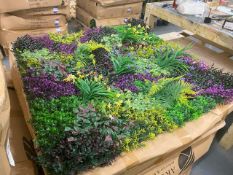 Box of 8 1000mm x 1000mm Purple Mist Design Artificial Green Wall; Approximate Retail Value; £720.