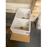 2 Large Pottery Sink Units Approx 830 mm (W) x 460mm (D) x 250mm (H) One Double Basin and the