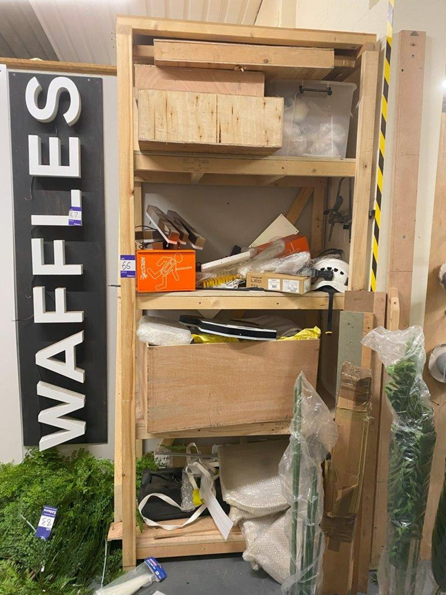 Inhouse Fabricated Wooden Bookshelf to include Quantity of Bespoke illuminated Lettering