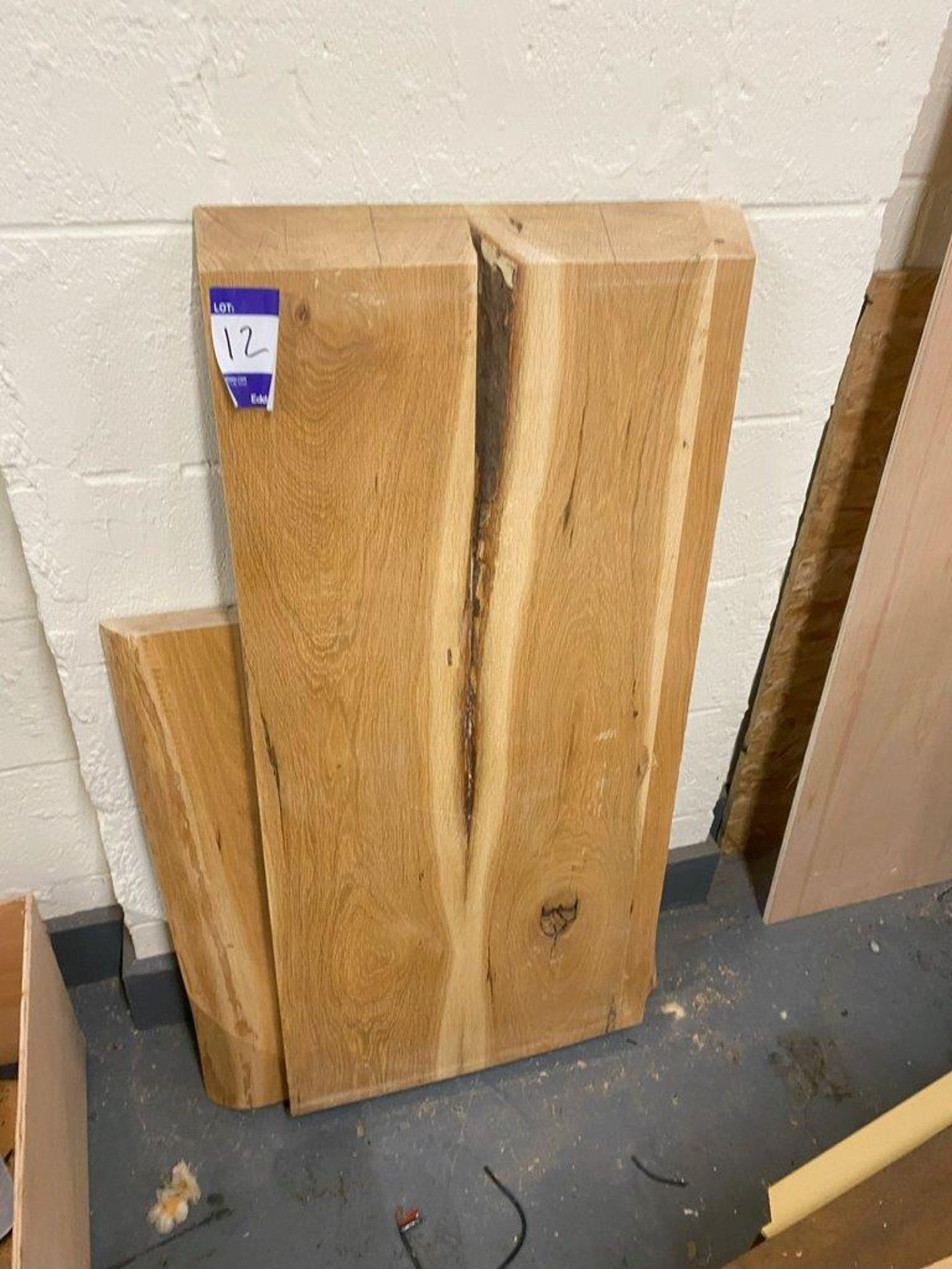 2 Offcuts of Oak Live Edge Boards approx. Measurements; 520 mm (W) x 1170 mm (L) x 46 mm (D) and 710