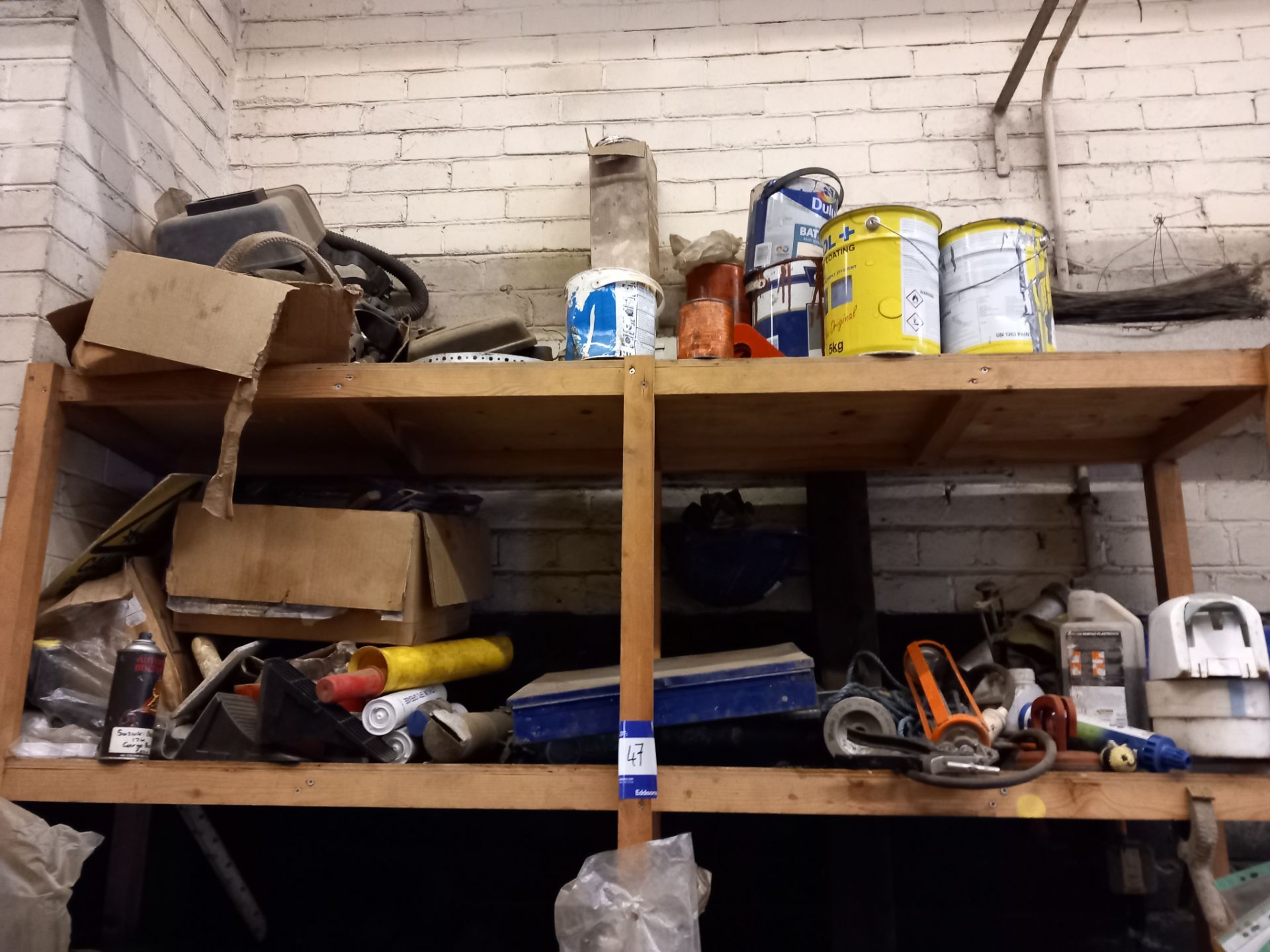 Contents of shelving to include tooling, paint, various piling components - Image 5 of 5