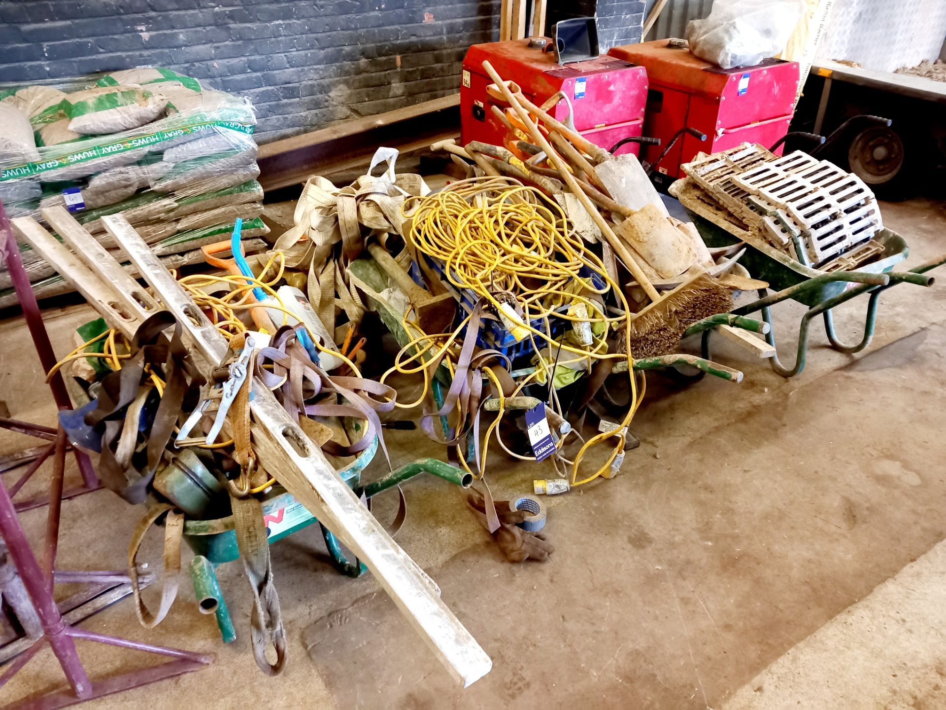 Large quantity of groundwork tools