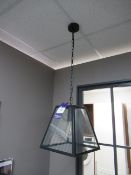 2x Suspended Ceiling Lamps with Glass Shades