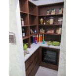 Display Pantry in Walnut Effect with Laminate Worktop and Blaupunkt Model 5WK610FF0L Bottle Fridge