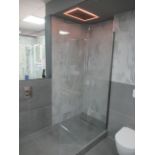 Aqata Curved Shower Screen with Shower Fixtures