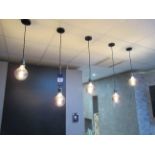 5x Suspended Ceiling Lights with Globe Bulbs