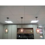 3x Ceiling Lamp Fittings Suspended on Chains.