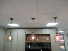 3x Ceiling Lamp Fittings Suspended on Chains.