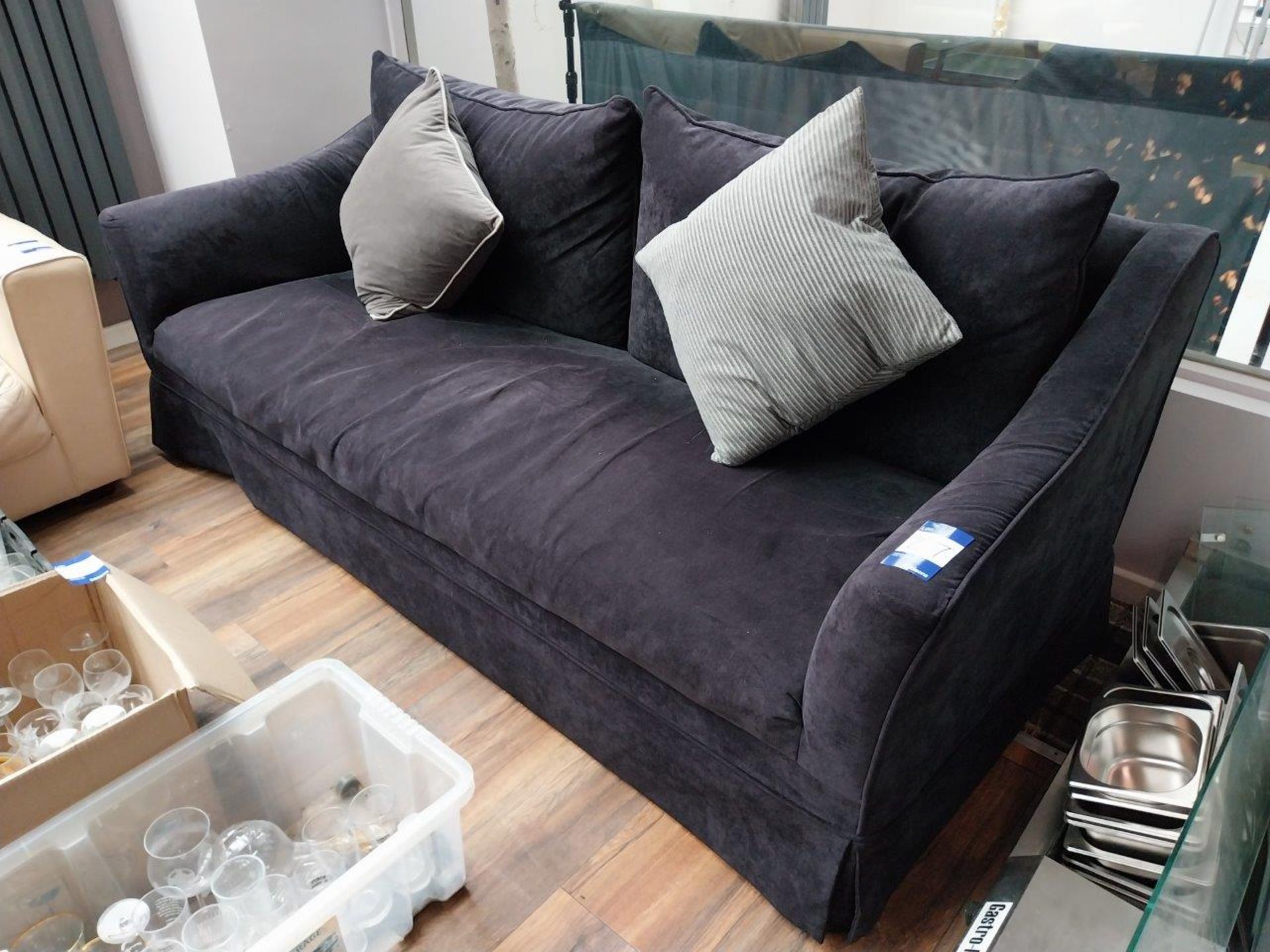 Upholstered Black Sofa