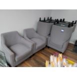 10 x Grey Upholstered Dining Chairs