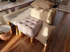 Upholstered Bench, buffet and Cushions