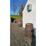 4 x Whiskey Barrels, Decorative exhausted barrels