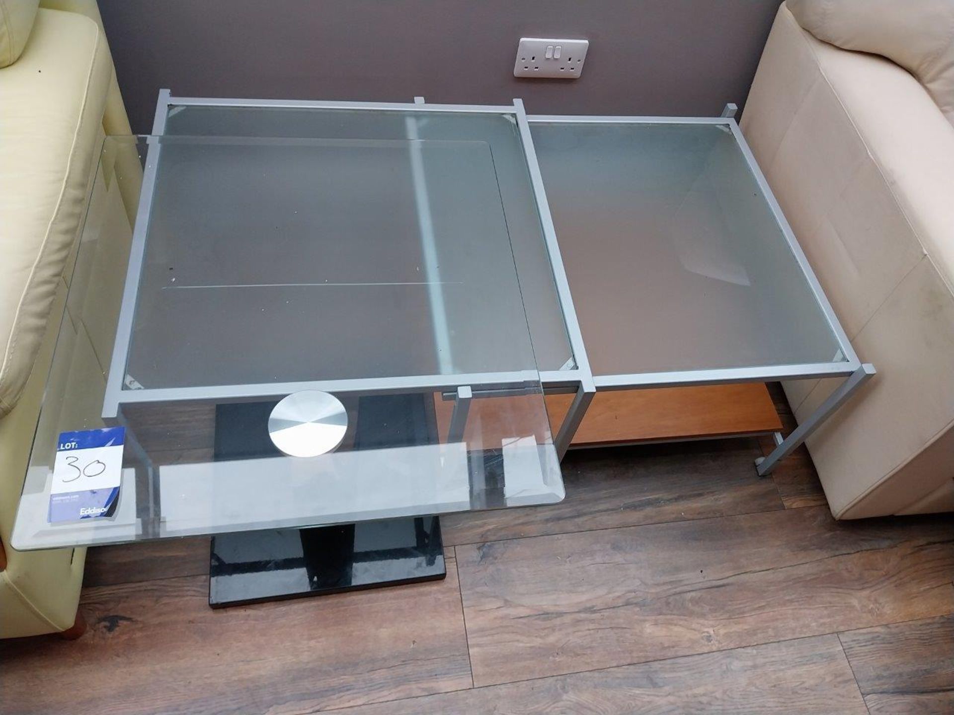 2 x Glass Topped Square Occasional Tables - Image 2 of 2