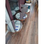 4 x Mirror Topped Circular Tables