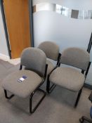 3 x Gray Upholstered Reception Chairs
