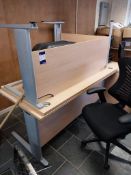 2 x Curved Desks and 2 x Pedestals