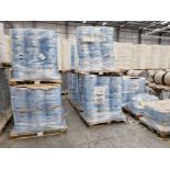 19x pallets across 3 rows containing Visib Enviraflex Clear 95mm Face Mask Material
