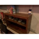 Various Décor to inc. Rustic Shelf, Bottles, Glassware etc.